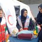 در راهپیمایی روز قدس ؛ برگزاری آموزش ایستگاهی توسط واحد آموزش جمعیت هلال احمر شهرستان آستارا